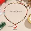 Women's Bohemian Choker Necklace Handmade Christmas Tree and Snowflake Pendant Necklace Colorful Beads Designs