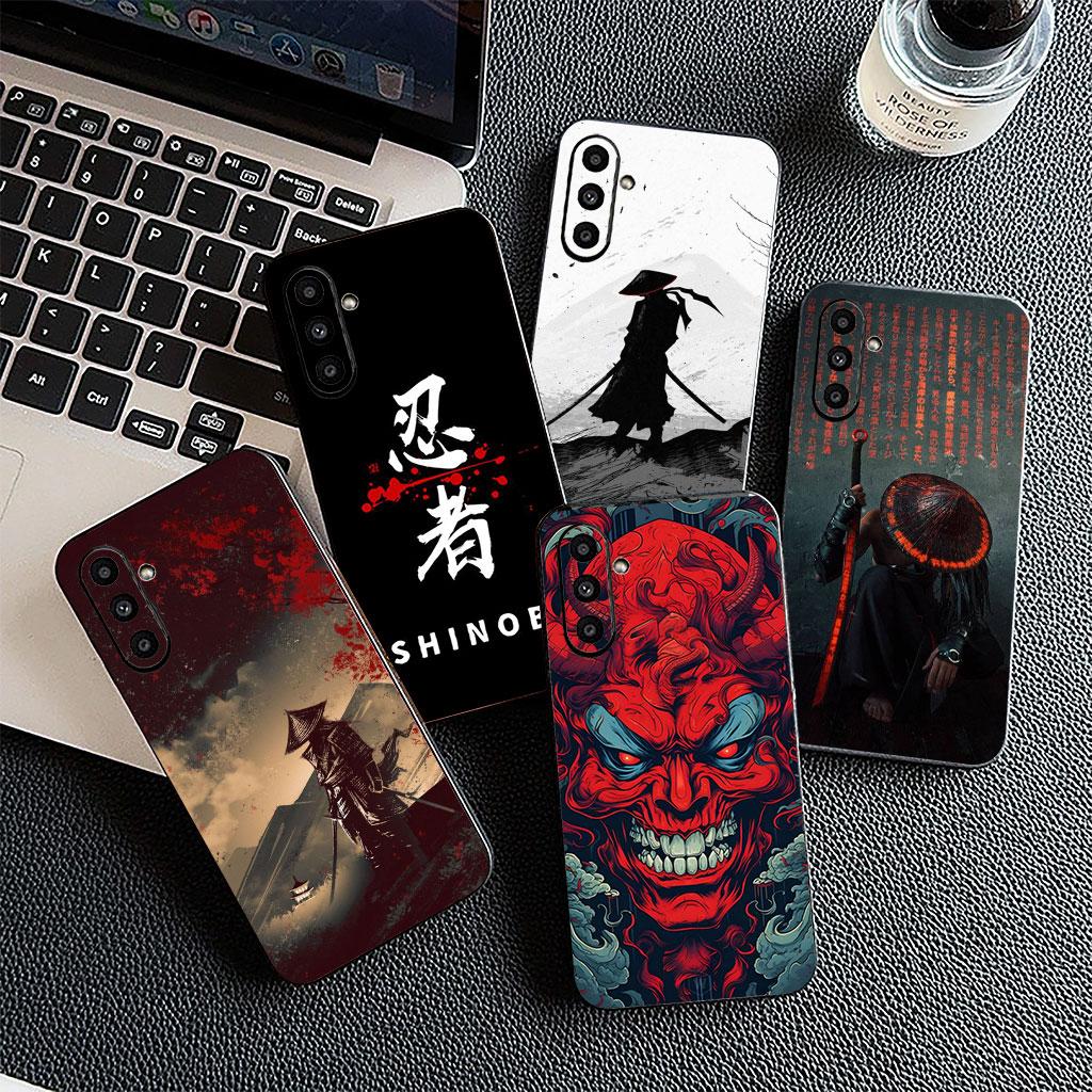 Japan Samurai Skeleton Skull Chinese Style Phone Cover for Xiaomi Redmi Note 12 11 10 Pro 10A 10C 12C 14C A4 Note12 5G Soft Case
