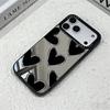 Simple Heart-shaped Pattern Multifunctional Makeup Mirror Phone Case Suitable for iPhone 17 16 15 14 13 12 11 Pro/Max/Plus