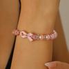 Red Ribbon Breast Cancer & AIDS Awareness Jewelry Set: Necklace, Nurse Bracelet, Badge