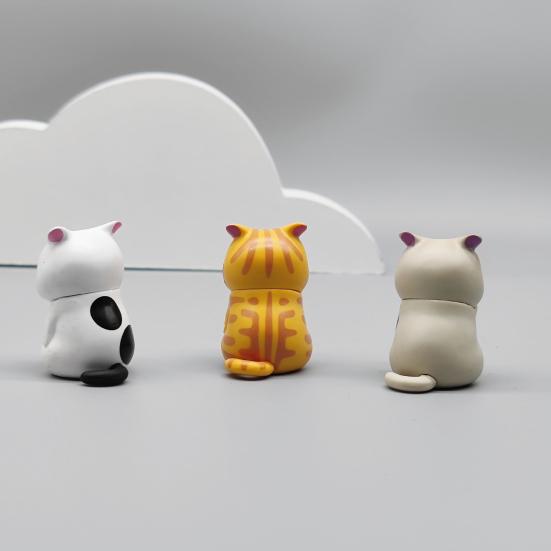 1/3Pcs Covering Face Cartoon Cat Ornament PVC Mini Kitten Figurine Statue Animal Sculpture Model Home Office Desktop Decoration