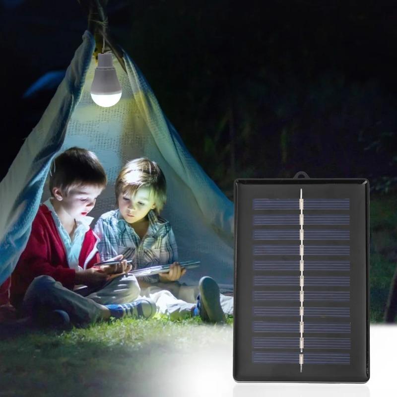 3pcs 5V 15W 300LM Solar Lighting Bulb Portable Solar Power Panel Battery Charger Energy Saving Outdoor Lamp USB Rechargable