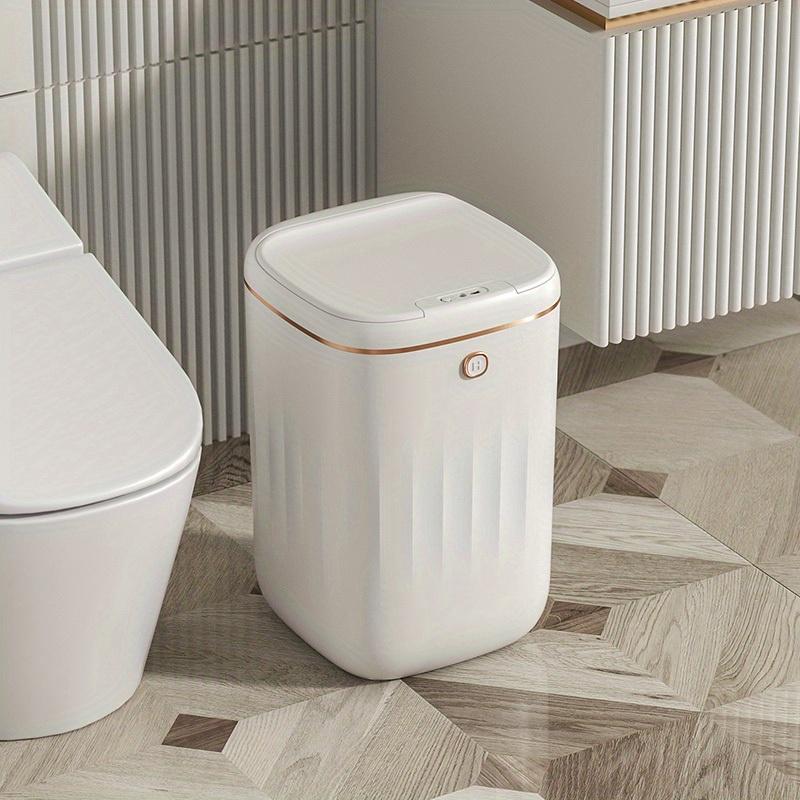 Smart Induction Trash Can Household Silent Closing Lid Storage Bucket Kick Open Cover Rubbish Bin Toilet Office Paper Basket