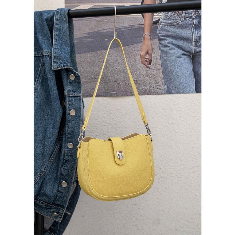 

Сумка женская из коровьей кожи, большая вместимость, портативная, модная, универсальная, сумка для поездок на работу, натуральная кожа жёлтый