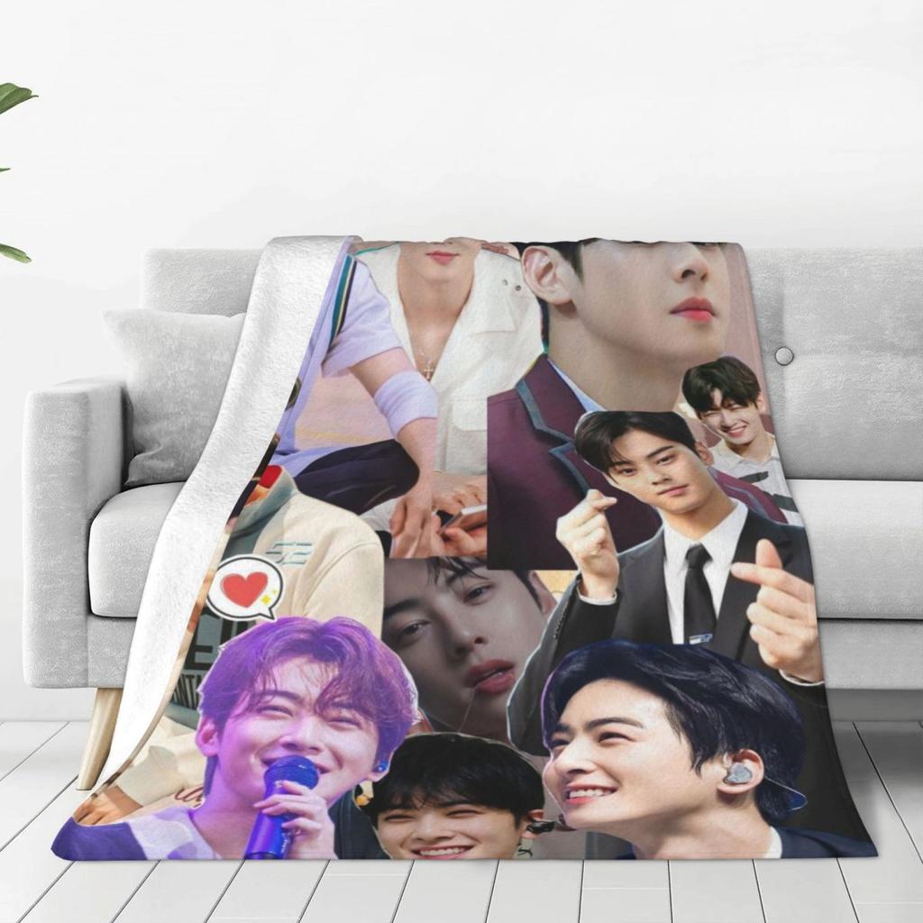 Custom Sofa Fleece Cha-A Singer Eun Woos Throw Blanket Warm Flannel Kpop Star Blankets For Bedding Travel Sofa Quilt