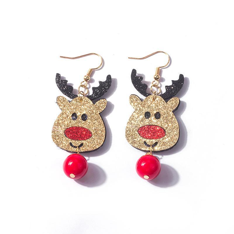 3D Cartoon Santa, Snowman, and Reindeer Christmas Earrings
