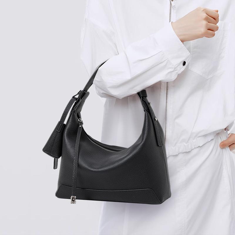 Aidrani Genuine Leather Large-Capacity Shoulder Armpit Bag 2026 New High-End Crossbody Women's Bag Mother's Tote Bag