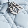 Lady Dior Dahlia Silver Metal Letter Accessories Cannage Bow Lambskin Wallet Women wallet blue S2605PUQA-M39Z