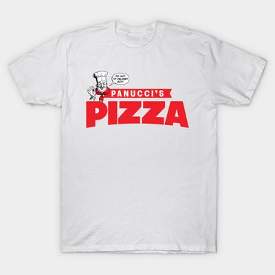 T-shirt Homme Noir Imprimé Panucci'S Pizza Impression sur Papier de Transfert Sans Découpe T-shirt en Coton