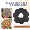 A34R 8 Pcs 15Cm Black Mandala Kraft Paper Round Cardboard For Painting DIY Cardboards For Artist Painter