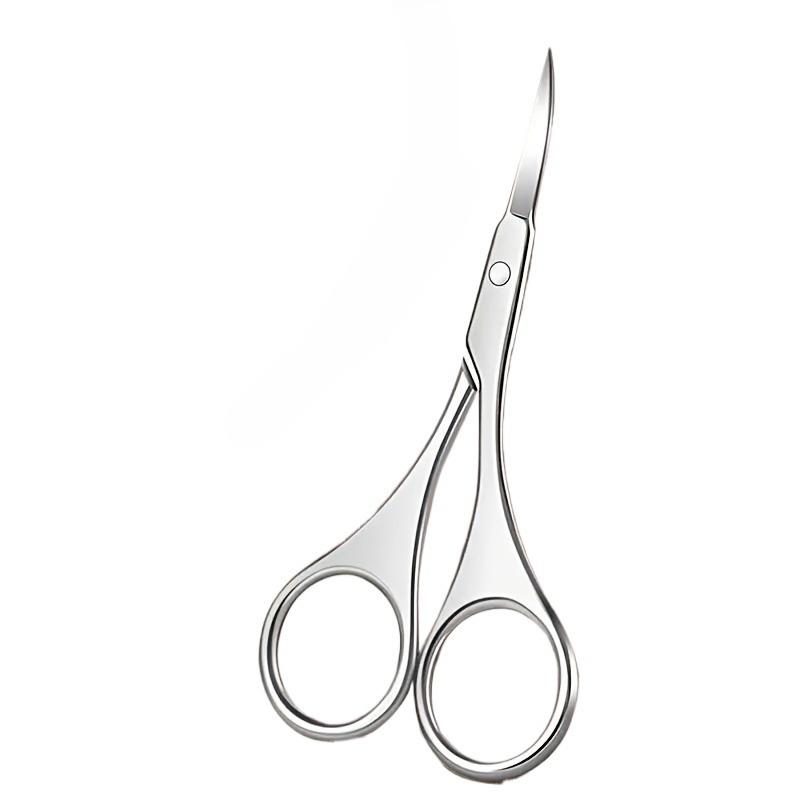 Professional Stainless Steel Precision Scissors for Eyebrows & Nose Hair - Dual-Handed, Ideal for Facial Hair Removal & Trimming
