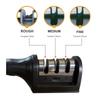 Professional 3-stage manual sharpening knife sharpener for kitchen knives, tool for sharpening black and silver knives