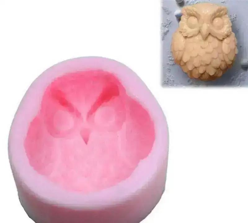 Creative Design Owl Shaped Silicone Mold 3D Owl Cake Mold Handmade Diy Kid Cake Decor Home Kitchen Baking Mould Random Color