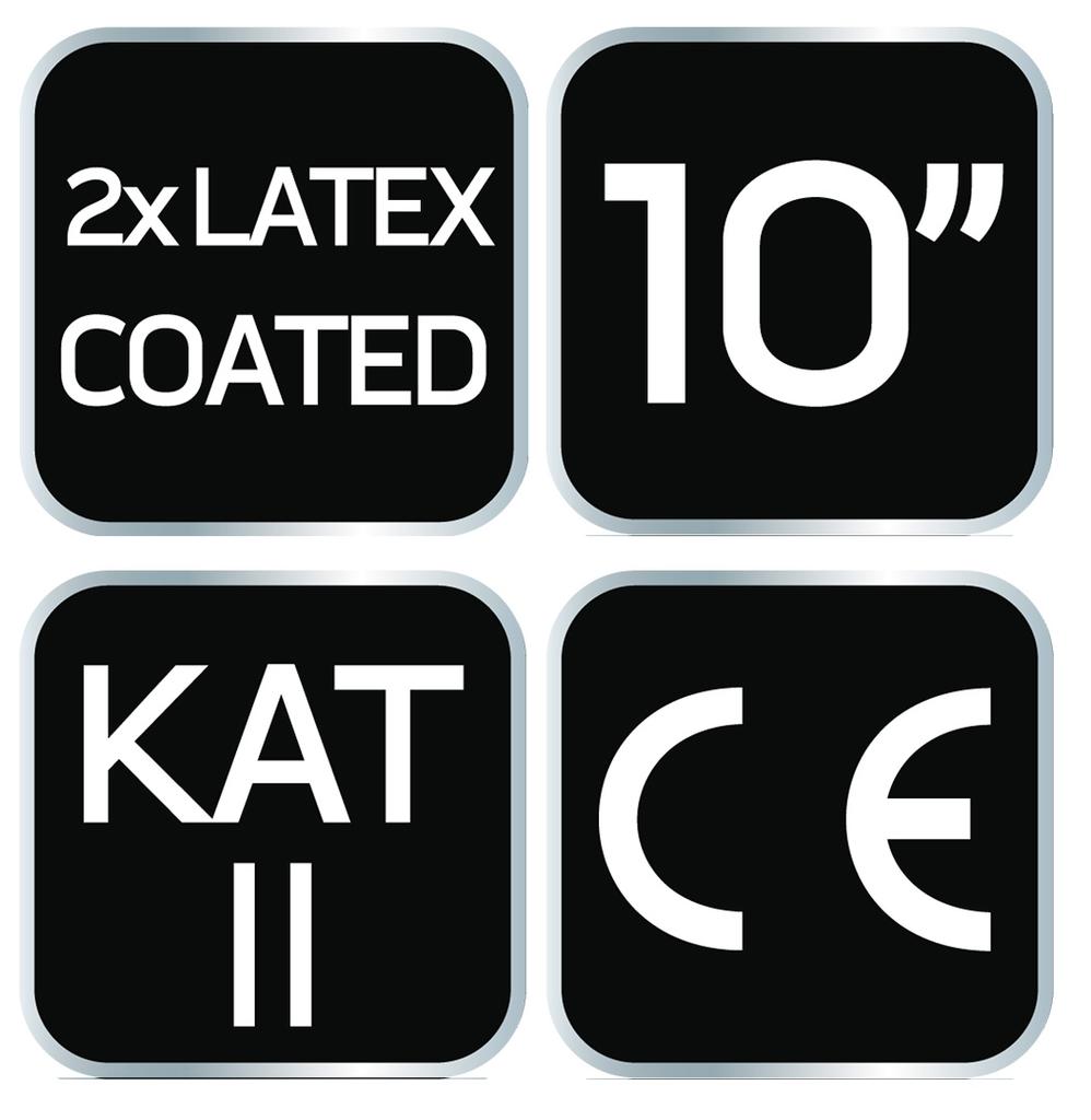 Work Gloves, Latex-Coated Polyester (2 Layers), 3141X, Size 10