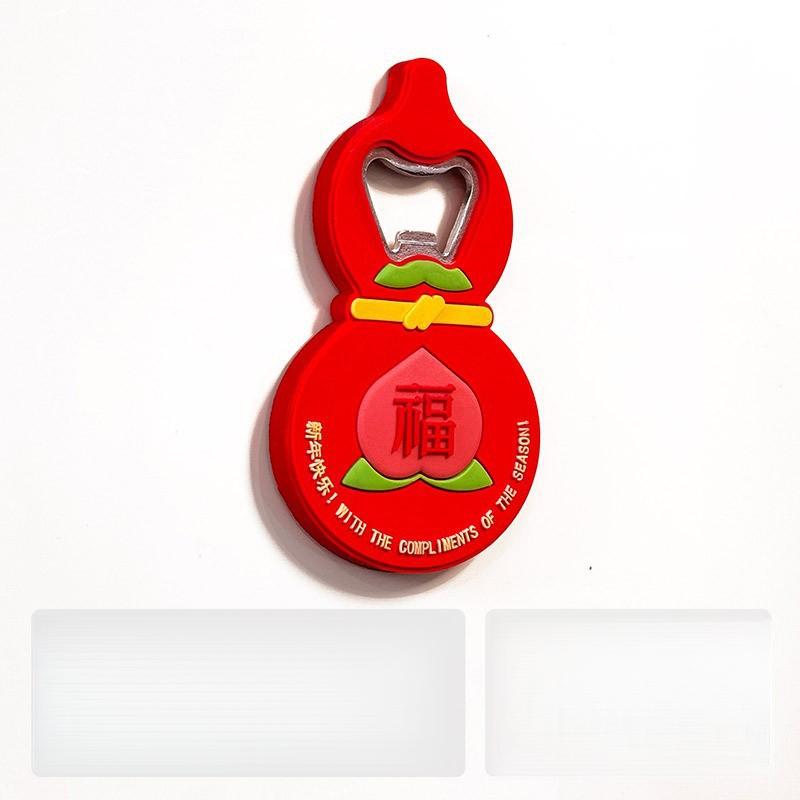 Kreativní domácí otvírák na láhve ve stylu čínských symbolů štěstí, lze přilepit na lednici pro snadné skladování, perfektní jako kreativní dárek