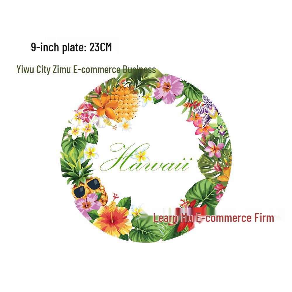 Hawaiian Party Decorations: Paper Plates, Cups, Napkins, Bags & Cutlery Set