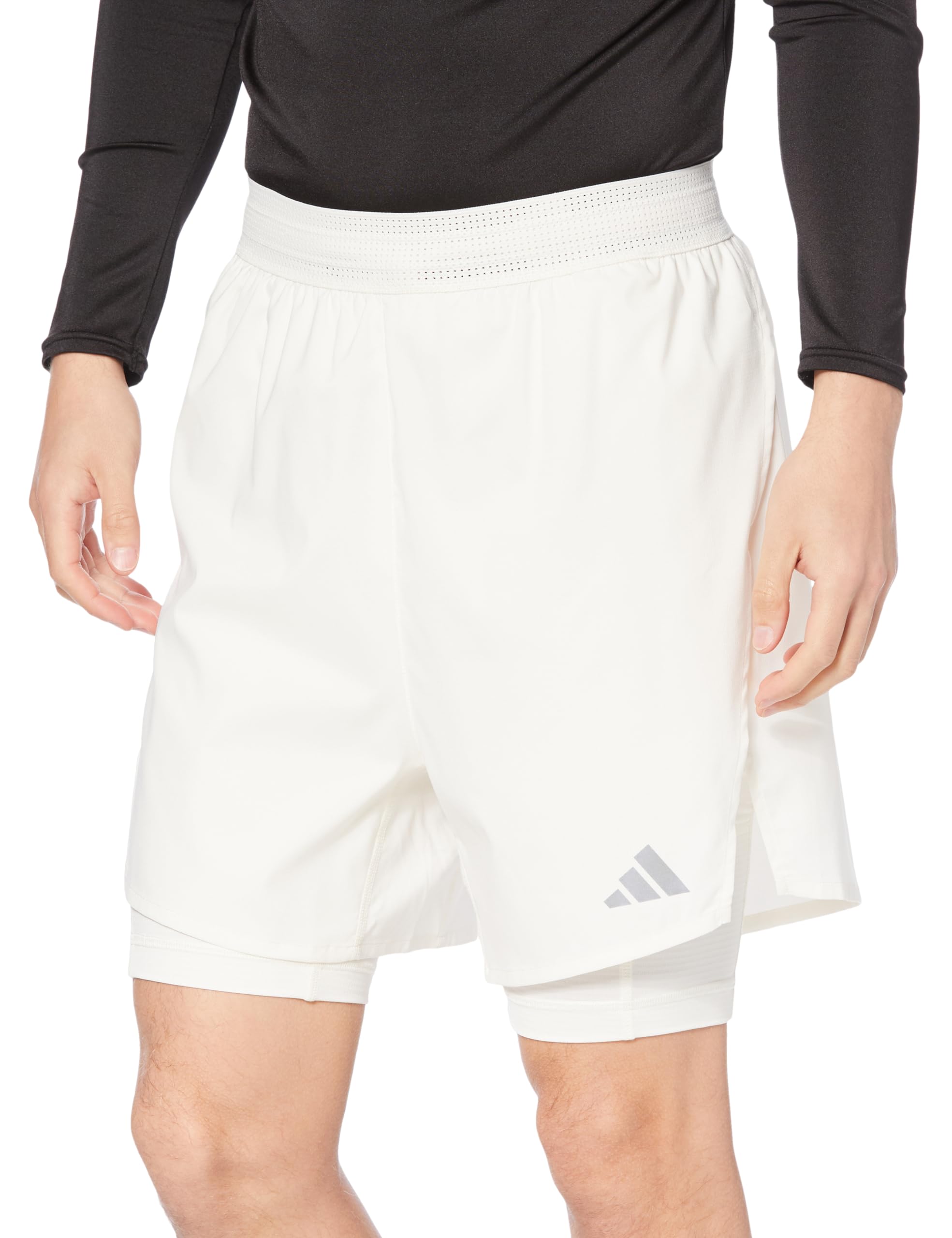 

Adidas Chalk White with Cooling Technology for HIIT Workouts HEAT.RDY 2-in-1 Shorts, IHP73, Men s, (IS3698), J/L7, Quick-Drying