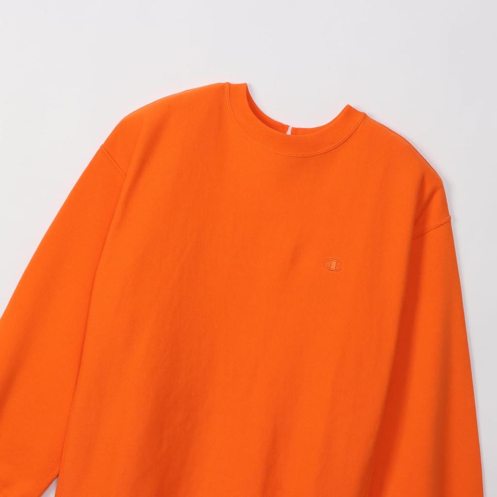 Tunic Long Sleeve Round Neck Cotton 10oz One Point Logo Reverse Tunic Casual Cork Orange [Champion] 100% Weave(R) Women's CW-Y001