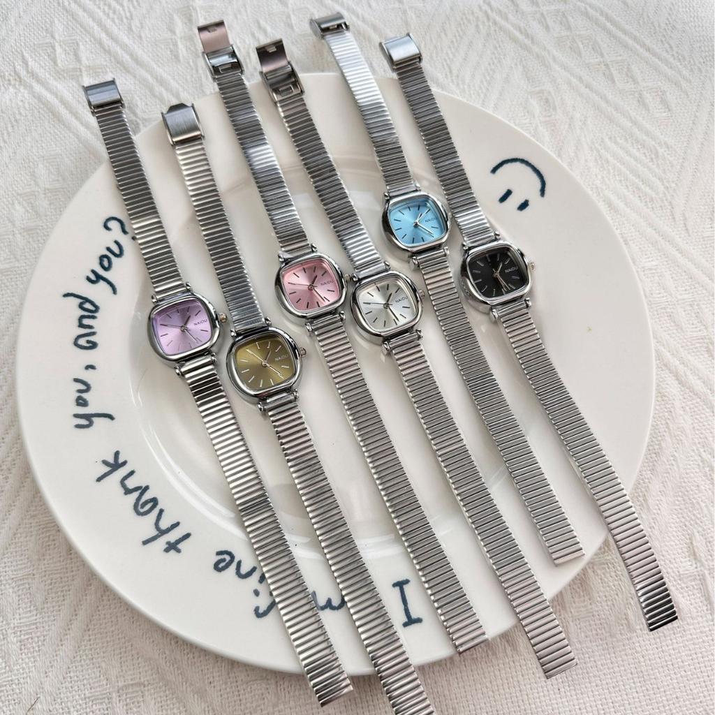 Top Marke Neueste Luxus Damen Uhr Mode Stahlband Damen Quadratisches Zifferblatt Quarz Armbanduhr Bambus Armband Femme Schöne Geschenke