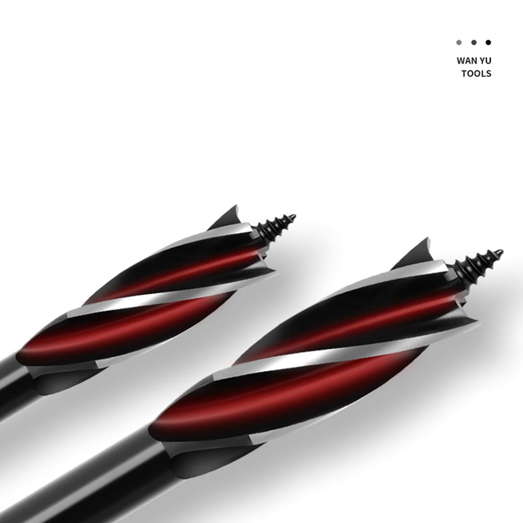 Set burghie melc 6 piese din oțel cu conținut ridicat de carbon, 4 muchii, 4 caneluri pentru prelucrarea lemnului