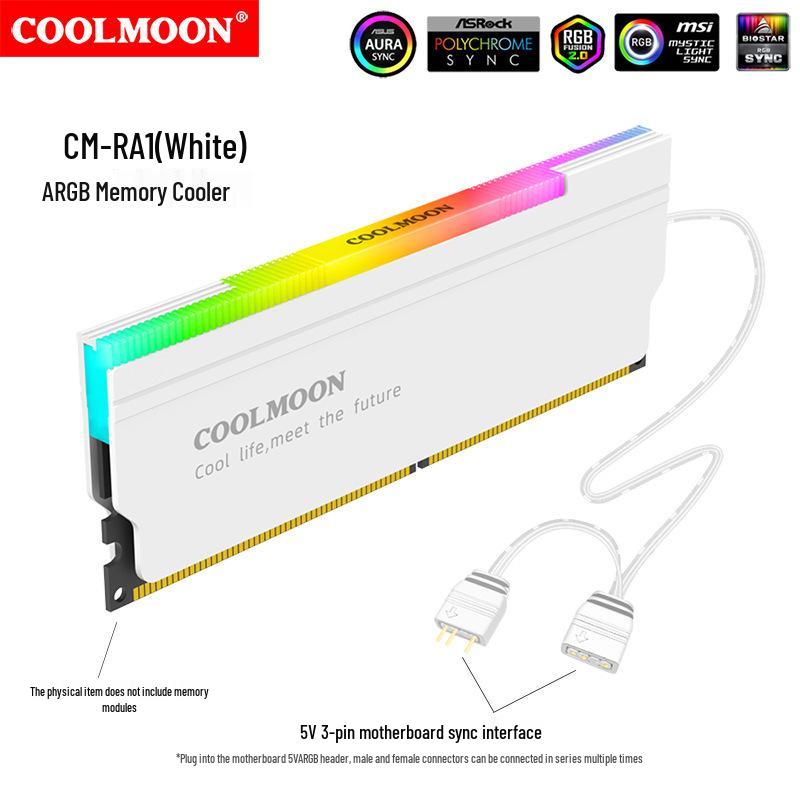 

Cool Moon ARGB RAM Vest Heatsink - Gaming Style Desktop Cooling Case
