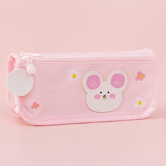 Cartoon Pencil Case for Kids Large Capacity Cute Stationery Bag Canvas Pen Pouch Portable School Supply Organizer for Boys Girls