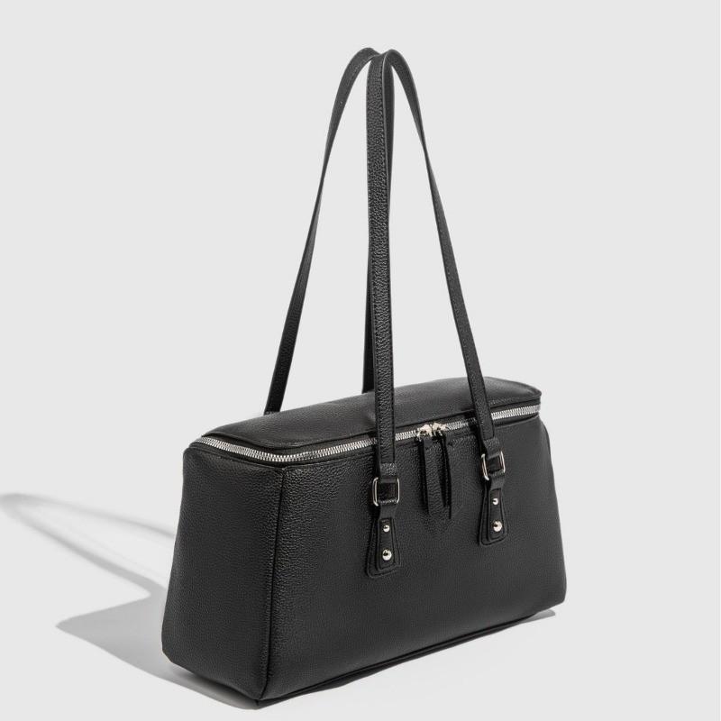 IELGY Double Zipper Shoulder Bag Large Capacity Commuter Portable Underarm Bag