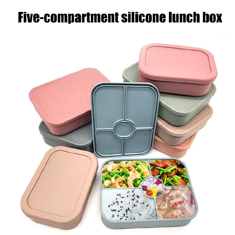 5 Zone Silicone Meal Preps Box With Dedicated Condiment Holders Freezers To Microwave Convenience For Daily Use