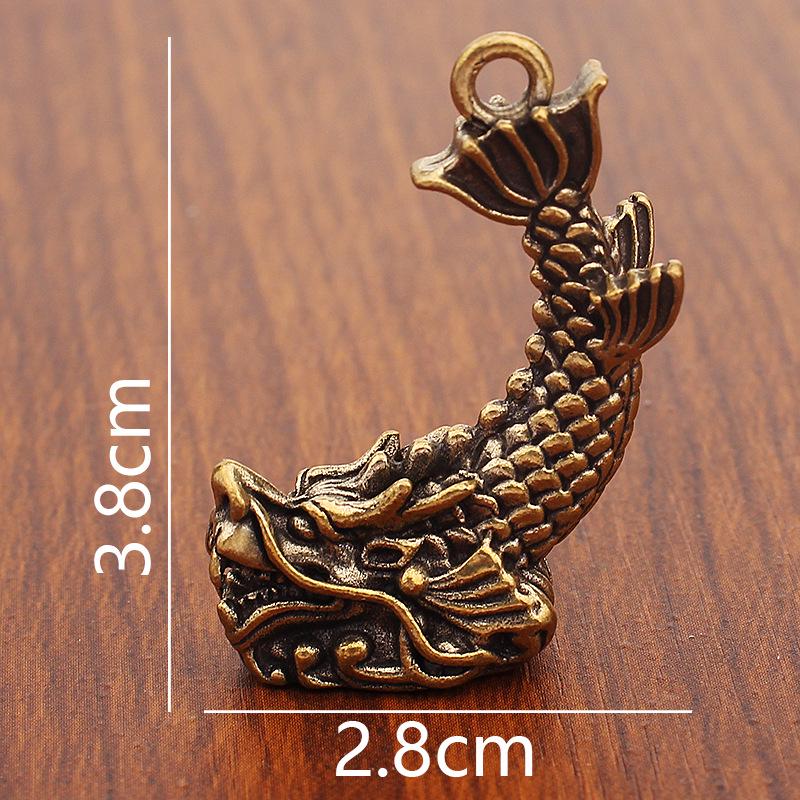 Brass Dragon Nine Sons Keychain and Yazi Taotie Car Ornament Gift