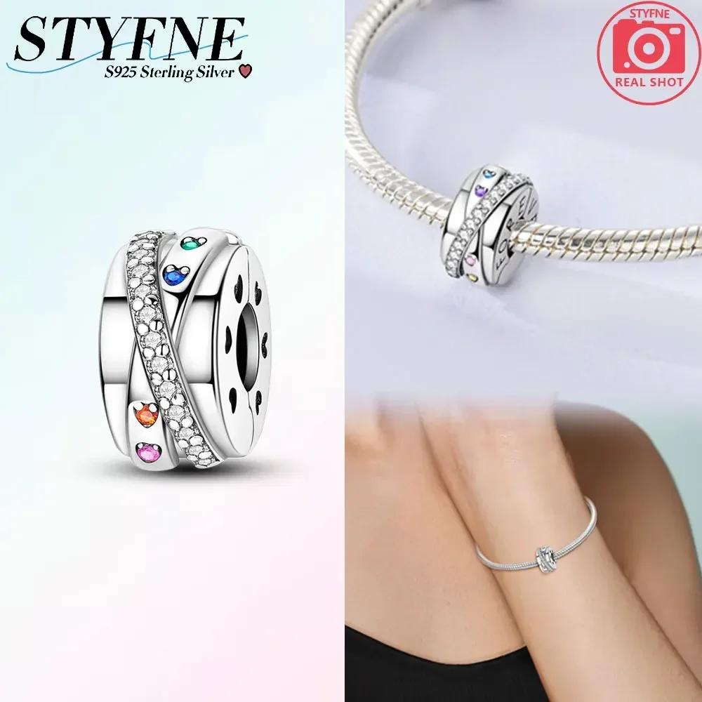 Exquisite Colored Zircon Cross Heart Love Original Copper Charms Beads Fit Bracelet Women Diy Fine Gifts Jewelry Accessory