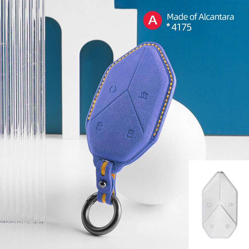 For BYD DMI Formula leopard 5 Car Key Case Alcantara Suede Keychain Cover Shell Protector Auto Interior Accessories 2025 2025