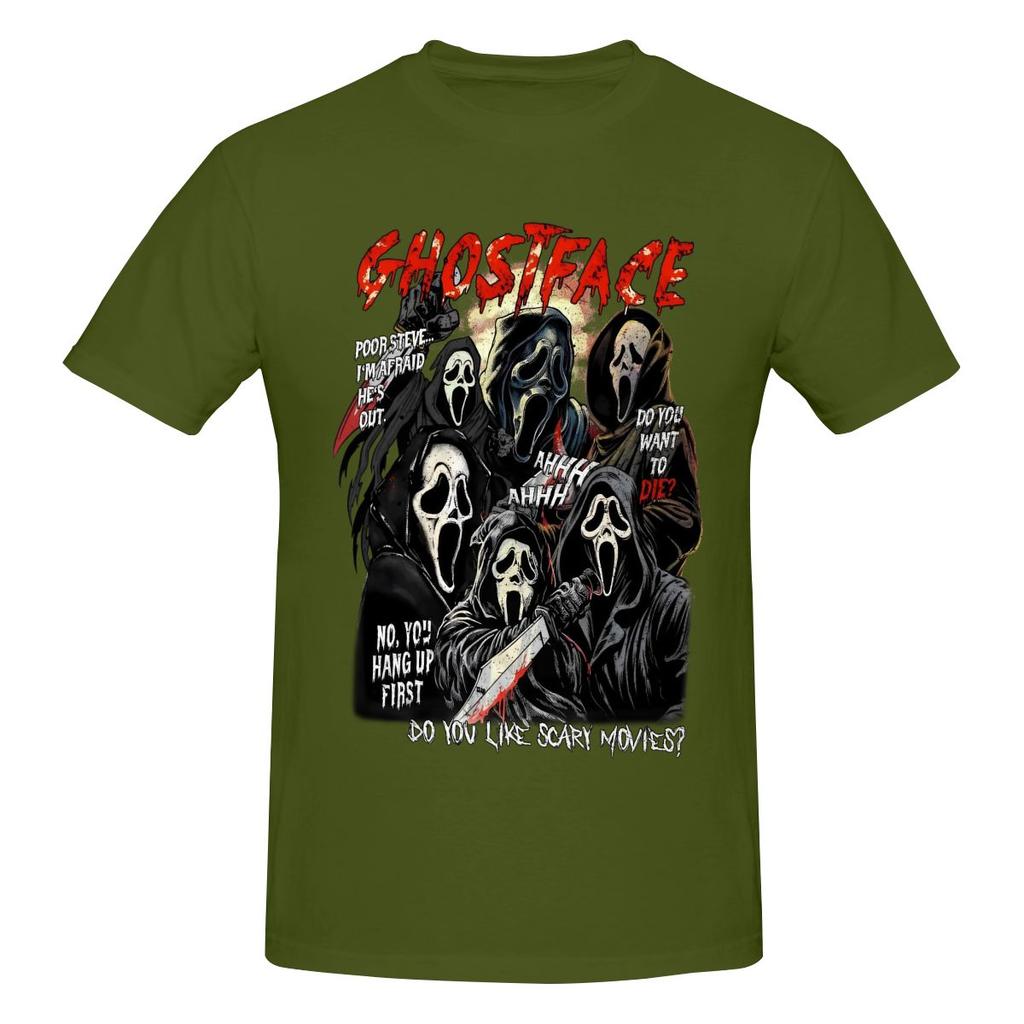 Funny Classic Ghostface Retro Horror Aesthetic Nostalgic Unisexs Tshirt Printed Tops Are Loose and Slim Fit Womens Tshirts