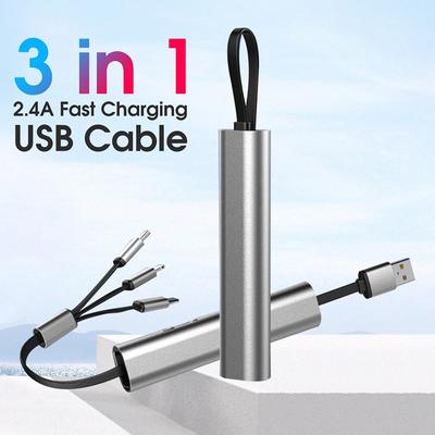 Καλώδιο Φόρτισης USB σε Micro USB Type-C 3A 3-σε-1, Επεκτάσιμο, Γρήγορη Φόρτιση.
