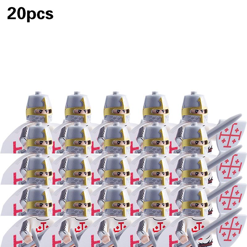 Set militari medievali Action figure Blocchi da costruzione Mattoni Cavaliere romano Soldato spartano Elmo Spada ArmiGiocattoli per bambini
