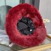 New Big Fluffy Faux Fur Bucket Hats For Women Luxury Plush Fisherman'S Hat Winter Warm Fashion Colorful And Gorgeous Party Hat