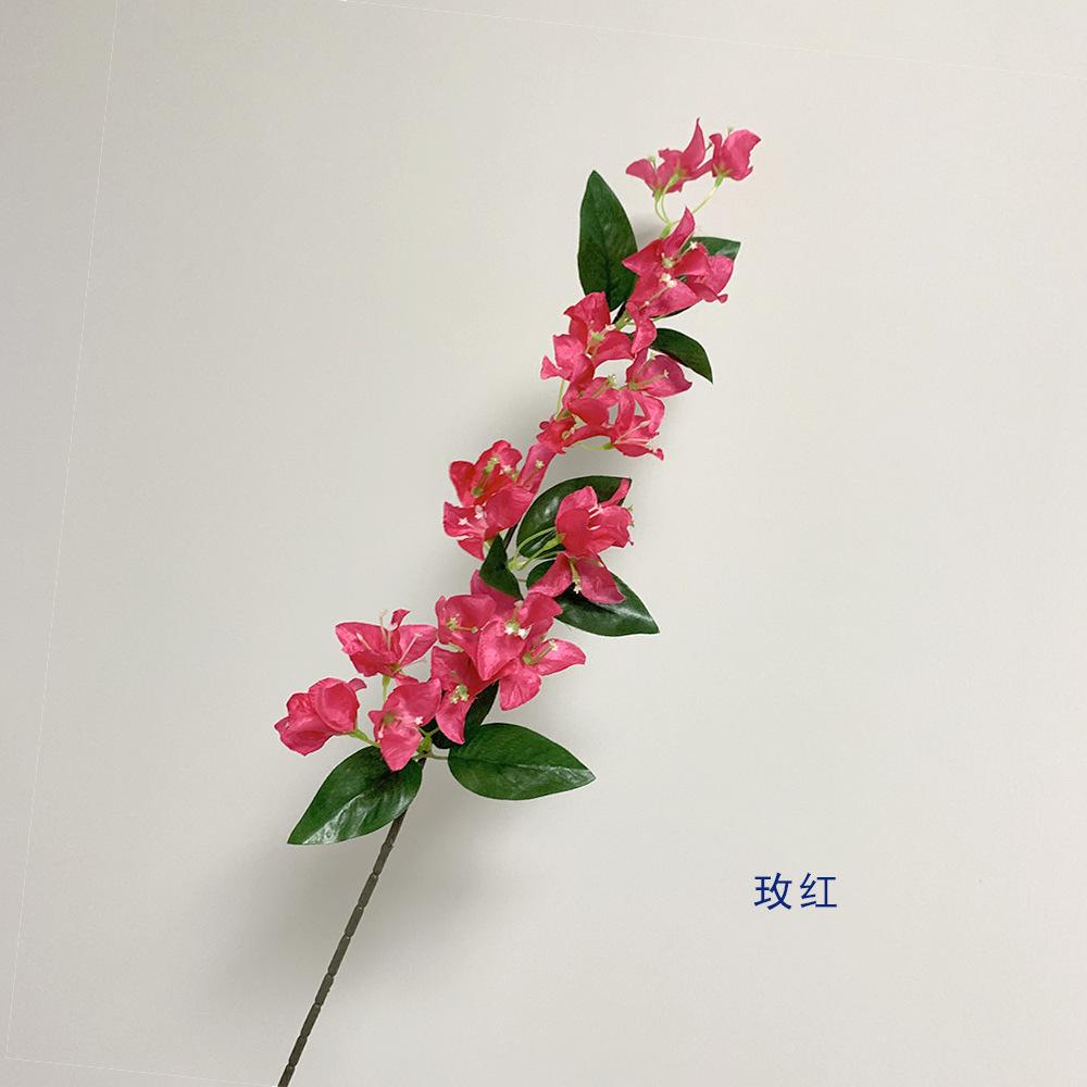 Single Artificial Bougainvillea with Leaves Vine for Home Wedding Wall Hanging Floral Decoration