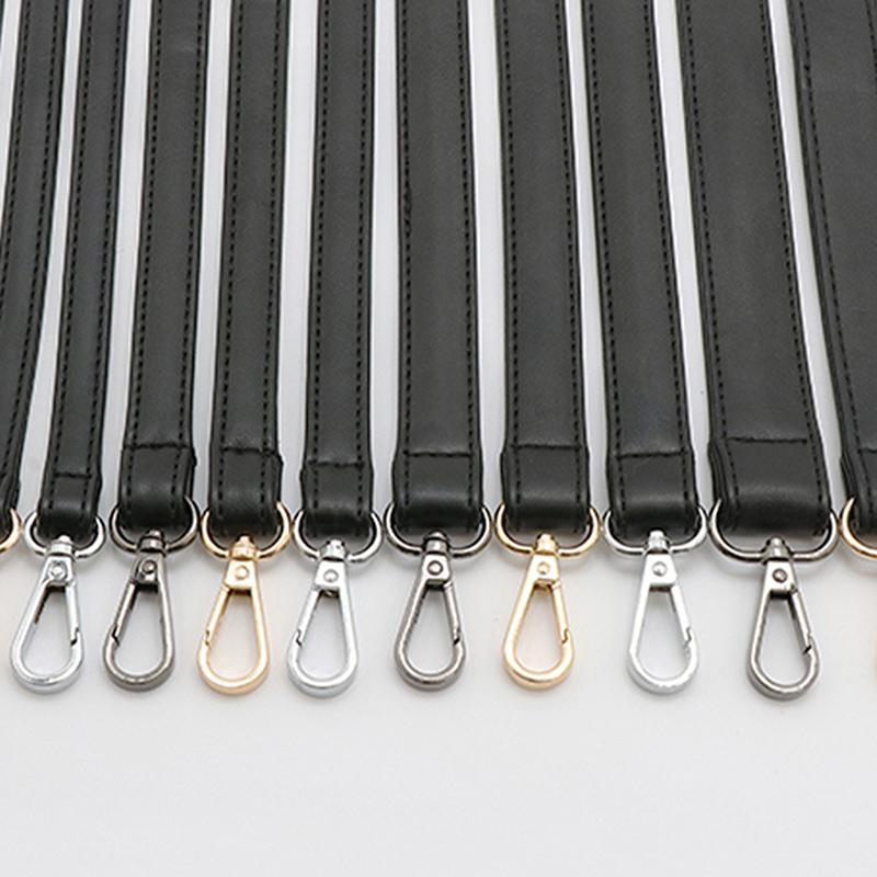 Bag Handle Belt Black Pu Lady Handbag Accessories With Snap Hook/Dog Hook 1.5Cm Width