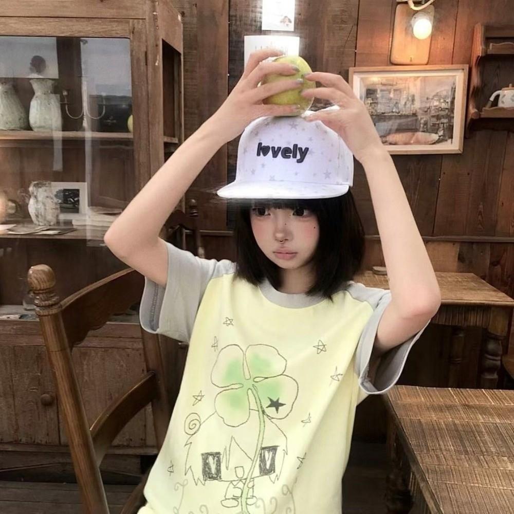 Adjustable Cat Ears Baseball Cap Kawaii Cute Peaked Cap Star Pattern Baseball Hat  Woman Girls