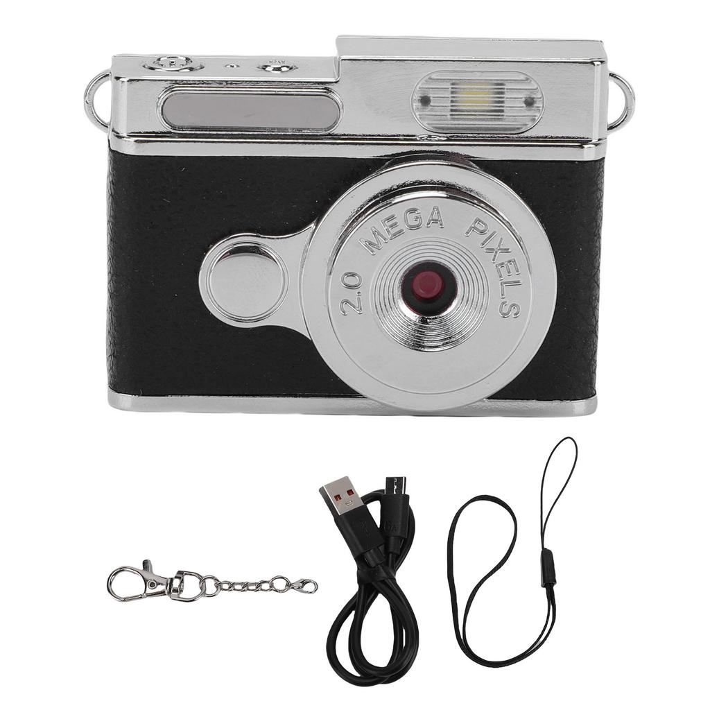 Keychain Camera 1080P Wide Angle Lens Type C Vintage Compact Camera with Color Screen for Campus Life Records Festival