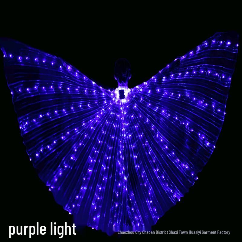 Huasiyi Színes LED Hastánc Szárnyak Felnőtteknek - Arany Színpadi Kellékek