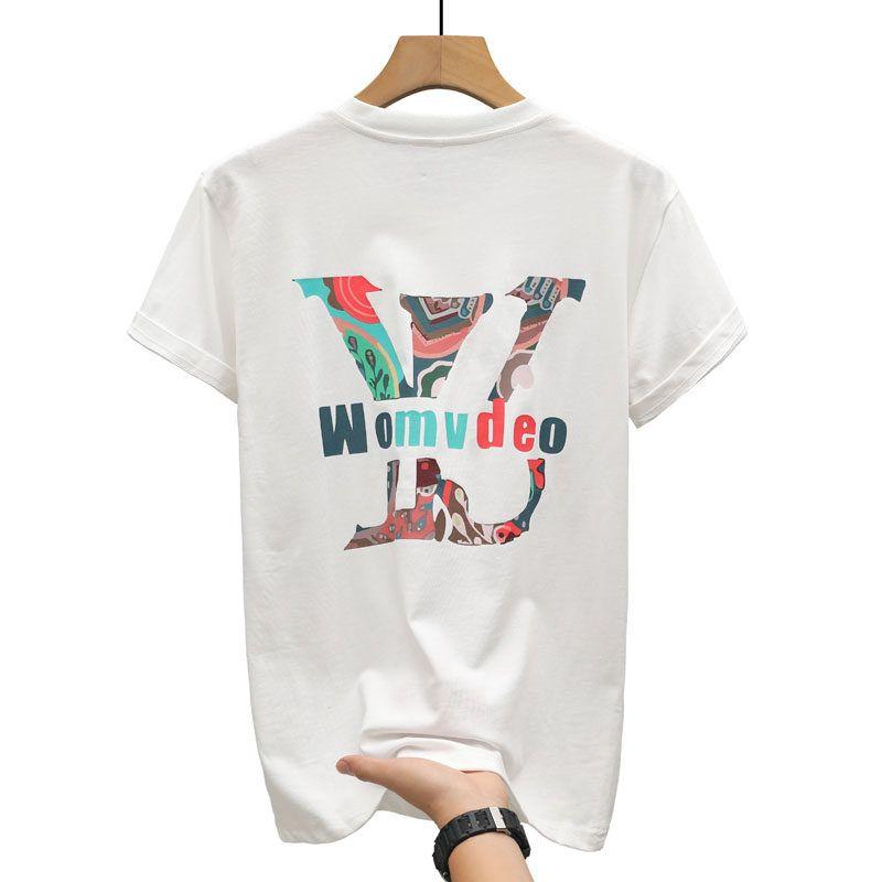 Foreign Trade Surplus Summer New Short-Sleeve T-Shirt for Men, Trendy Brand, Loose Fit, Pure Cotton, Casual Printed Clothing
