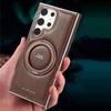 Obchodní kožené pouzdro s magnetickým otočným držákem pro Samsung Galaxy S24 Plus S23 S22 Ultra pro MagSafe Luxusní ochrana objektivu Nárazuvzdorný kryt telefonu