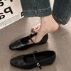 2024 New Lightweight Spring and Summer Small Leather Shoes Single Shoes Silver Mouth Temperament Mary Jane Shoes Women
