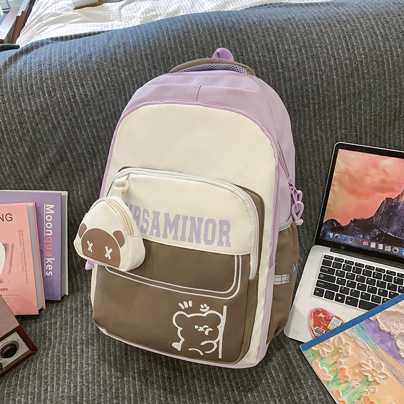 

Школьный рюкзак новый кампус милый рюкзак большая вместимость досуг путешествия рюкзак простой класс студенческий школьный рюкзак фиолетовый