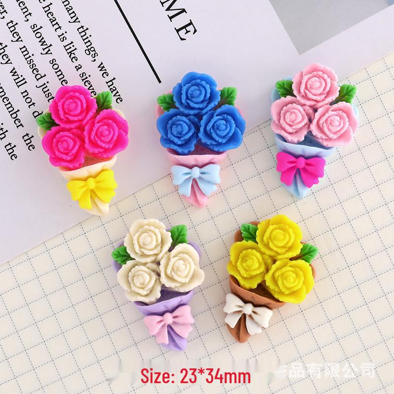 Handmade Floral Accessories Kit: Cream Glue, Tulip & Rose, DIY Hairpins, Phone Case & Pendant Craft Materials. Blue