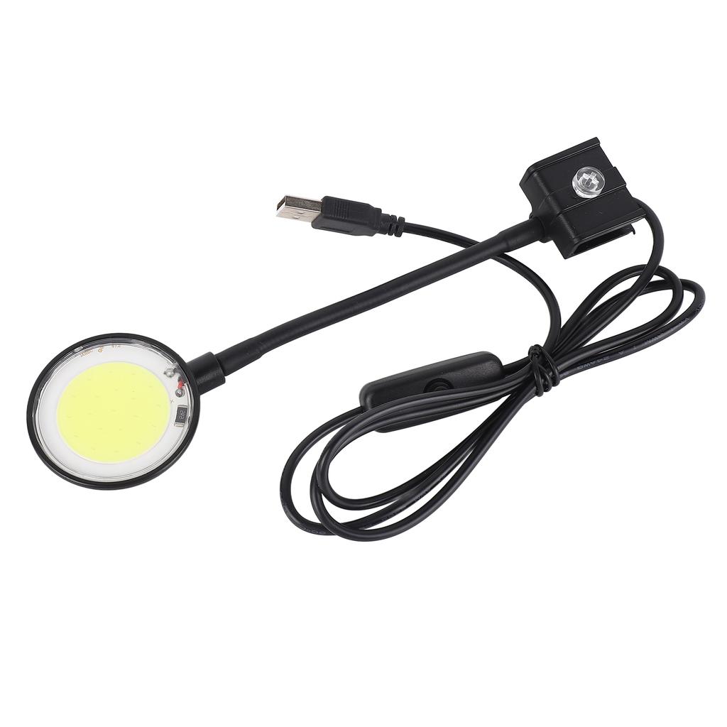 USB Fish Lamp COB Chip High Brightness 360 Degree Rotation Clip On LED Aquarium Light with Button