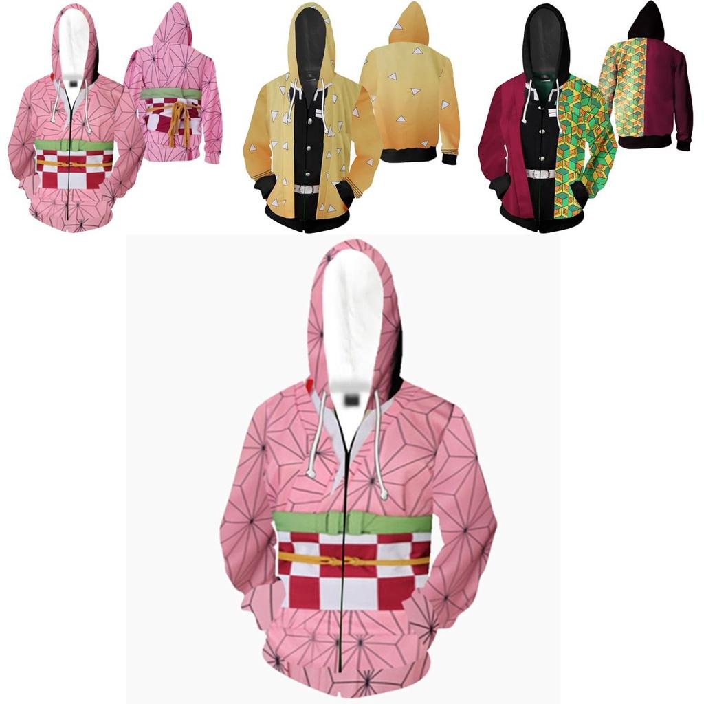 Demon Slayer Kimetsu No Yaiba Vibrant Soft Zipper Up Hoodie For Comfort