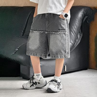 Boys' Summer Denim Shorts - Stylish, Trendy Mid-Length Capris for Big Kids