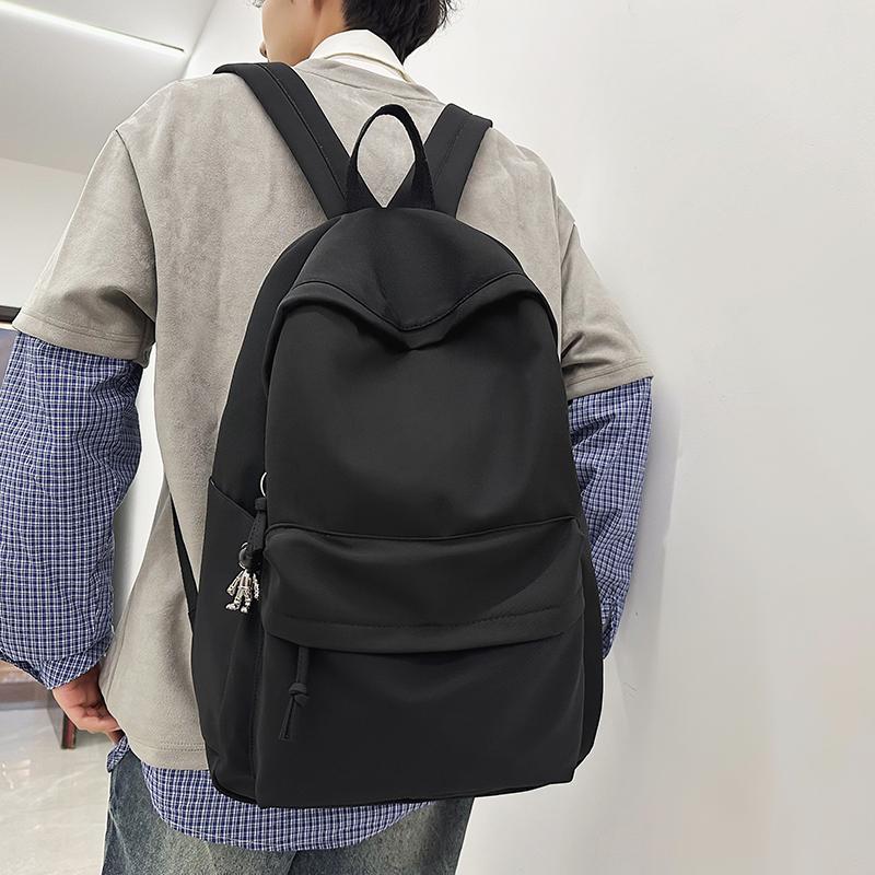 Herren Rucksack mit großem Fassungsvermögen Damen Rucksack einfarbig Studenten Schultasche