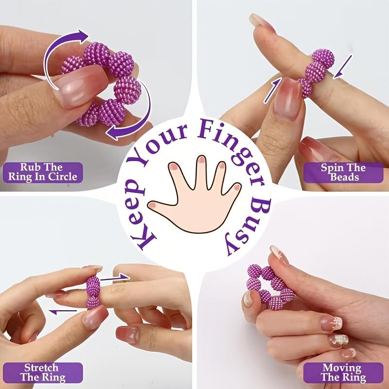 5Pcs Magic Fidget Rings Set – Instant Anxiety Relief Spiky Rings for Adults, Stress Reducer Sensory Toy for Office,Home & Travel
